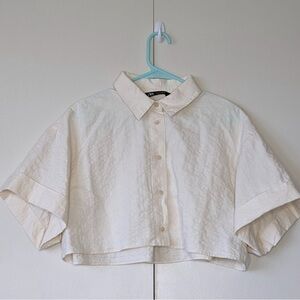 Zara crop top button down